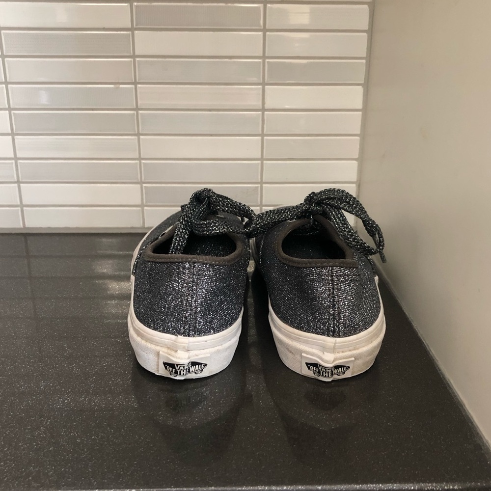 Vans kids silver lace up sneakers - Picture 4 of 8